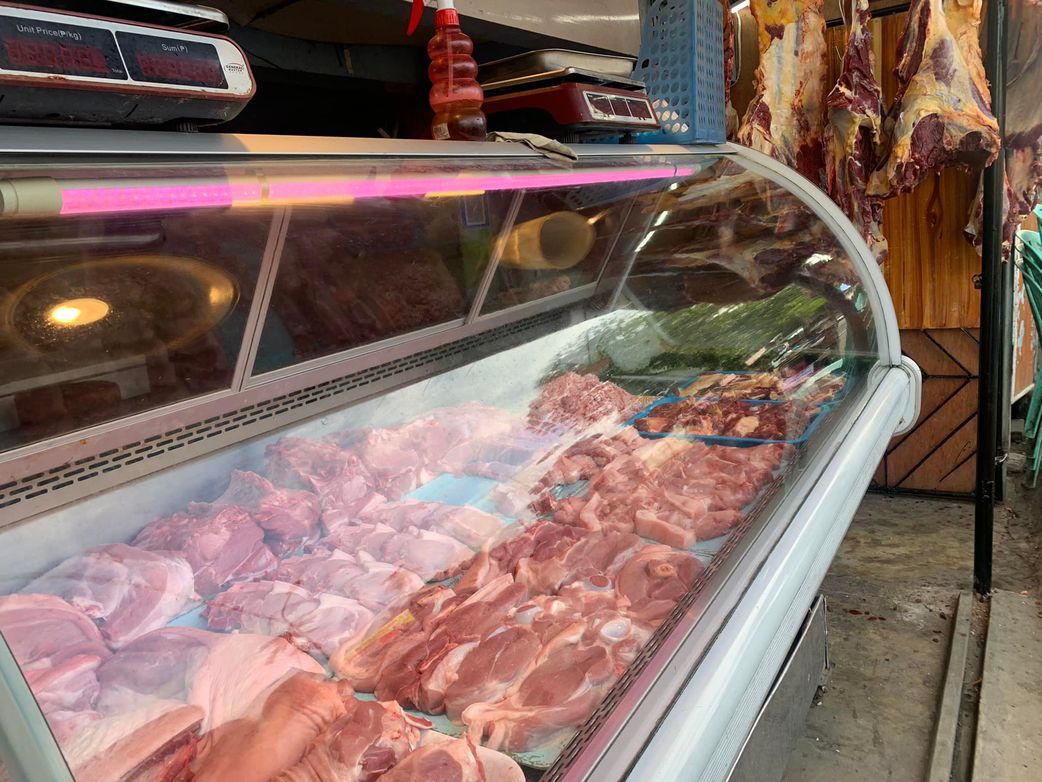 Red meat on display at a butchery