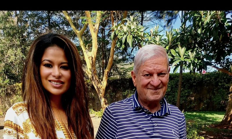 Media personality Julie Gichuru with her father, the late Farooq Asif Butt, Lt Col (Ret)