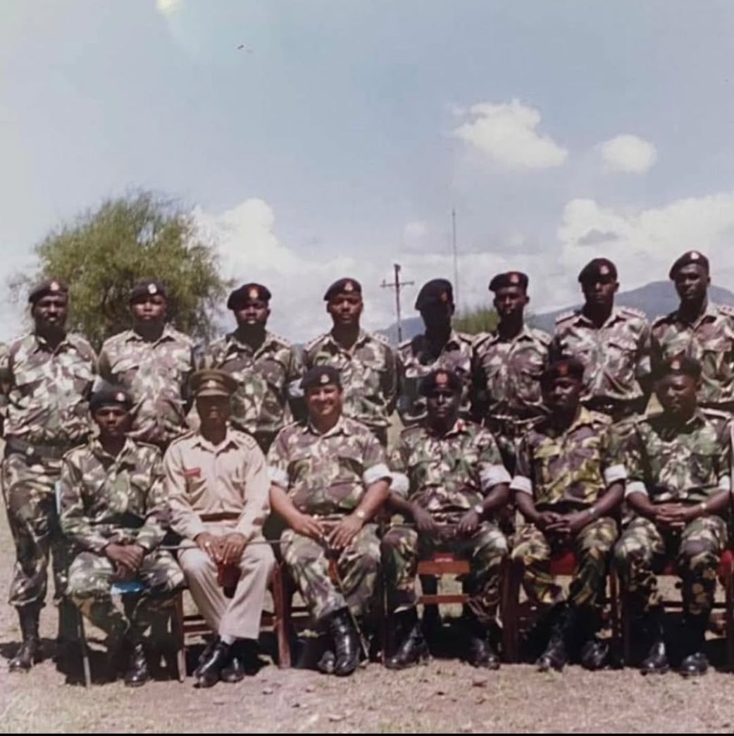 Julie Gichuru's father, the late Farooq Asif Butt, Lt Col (Ret) with colleagues in the military