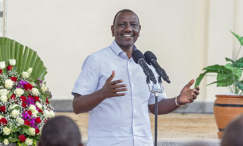 President William Ruto speaks during a church service at AIC Kipkorgot in Eldoret on December 22, 2024