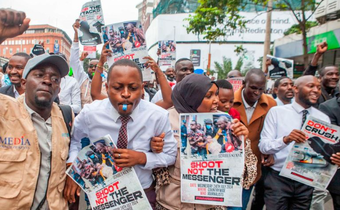 File image of journalists protesting in the Central Business District on July 24, 2024, over police brutality against the media.