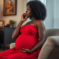 An AI generated image depicting a pregnant woman