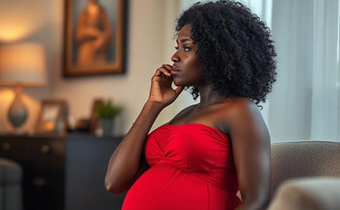 An AI generated image depicting a pregnant woman