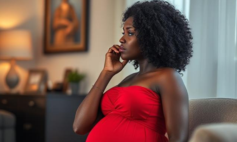 An AI generated image depicting a pregnant woman