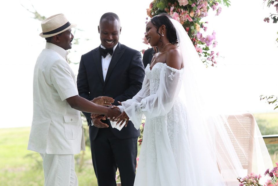 Wiper party leader Kalonzo Musyoka with James Kimoi and his wife Ivy