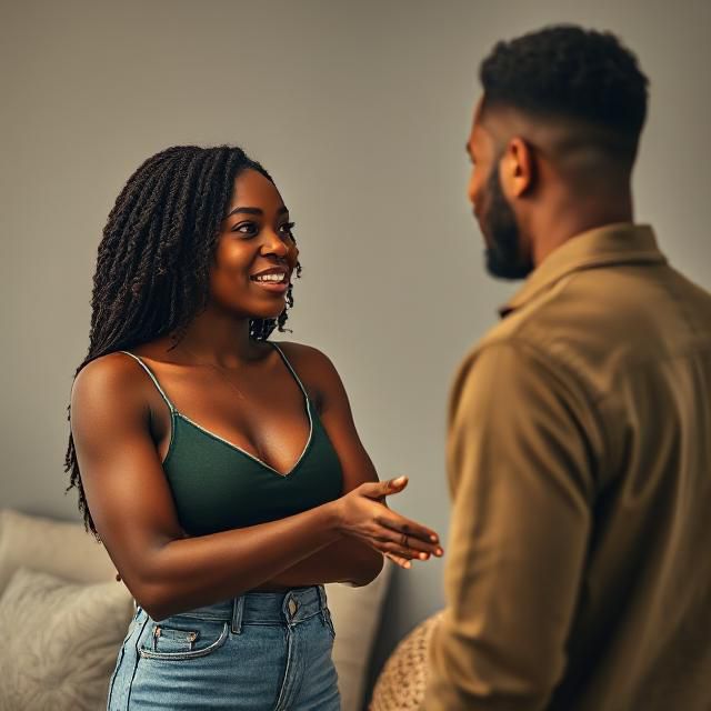 An AI- generated image depicting a couple talking [Courtesy]