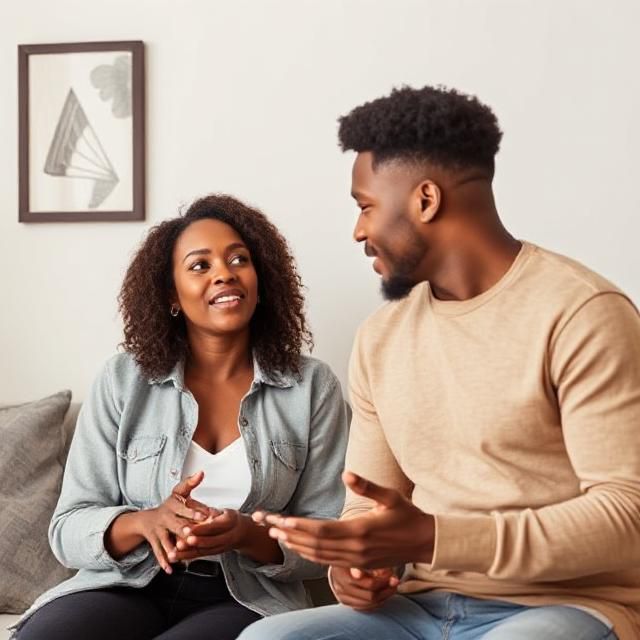 An AI- generated image depicting a couple talking [Courtesy]