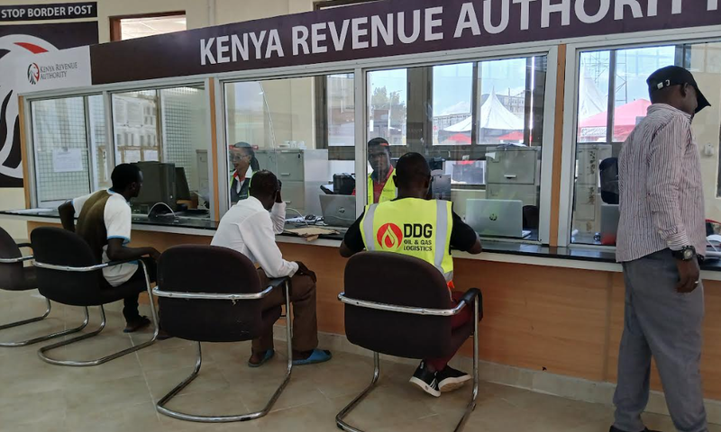 Kenyans getting service at a KRA office