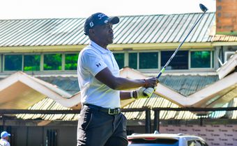 A golfer in action during the NCBA Golf Series tournament held at Thika Sports Club on May 3, 2025