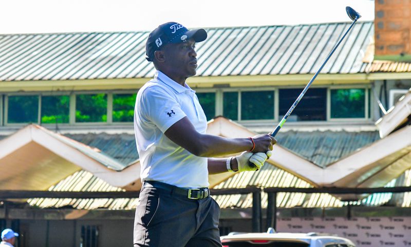 A golfer in action during the NCBA Golf Series tournament held at Thika Sports Club on May 3, 2025