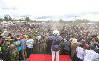 President William Ruto during a public address in Kehancha, Migori County, on Sunday.