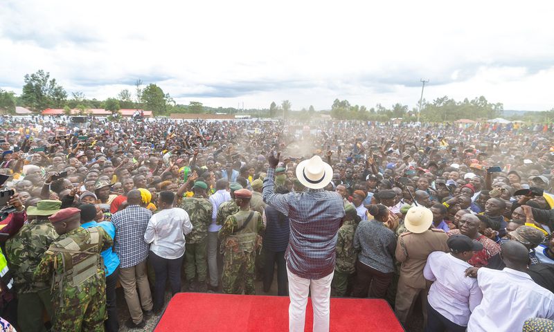 President William Ruto during a public address in Kehancha, Migori County, on Sunday.
