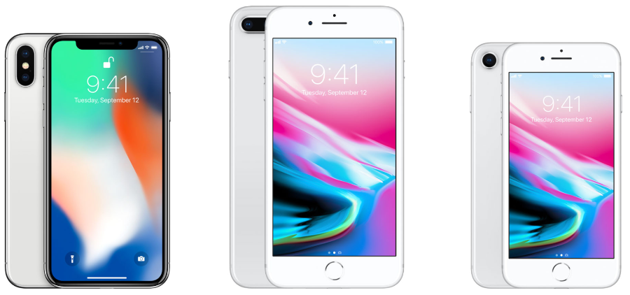 iPhone X, iPhone 8, iPhone 8 Plus