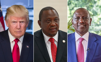 President Donald Trump, former President Uhuru Kenyatta and President William Ruto