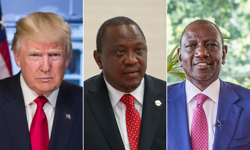 President Donald Trump, former President Uhuru Kenyatta and President William Ruto