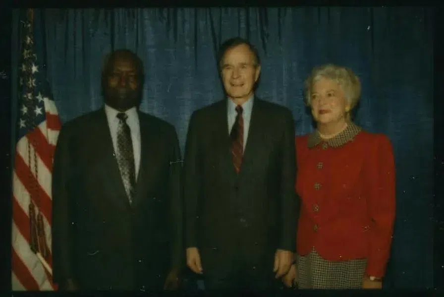 Late President Daniel Moi at the National Prayer Breakfast at the Washington Hilton, USA, 1st February 1990