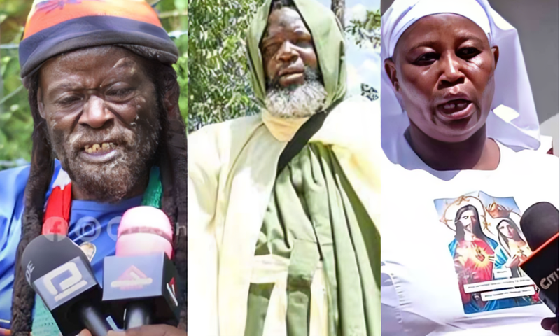 Alfred Ndeta from Kakamega, Eliud Wekesa aka ‘Yesu waTongaren’ and Judith Nafula from Busia County who claim that they are the biblical God, Jesus and biblical Virgin Mary respectively