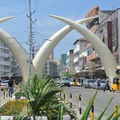 File image the iconic artificial elephant tusks located along Moi Avenue in Mombasa