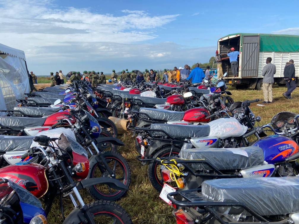 Part of the donations handed over to Kapseret residents by area MP Oscar Sudi during the Kapseret Economic Empowerment Programme 2025 on Friday, June 6, 2025
