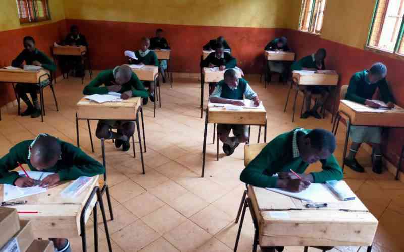 Candidates sitting for the Kenya Primary School Education Assessment (KPSEA)