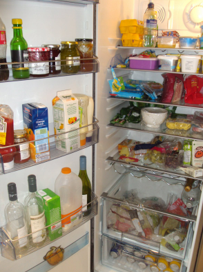 Food packed inside a fridge