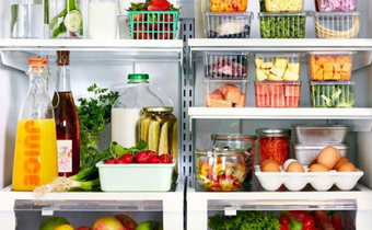 Food packed inside a fridge