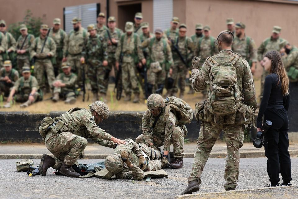 British military troops during an exercise