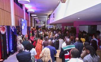 Invited guests watch a performance by Kenyan thespian Ngartia at the launch of the UK/Kenya Season 2025 in Nairobi on May 2, 2025