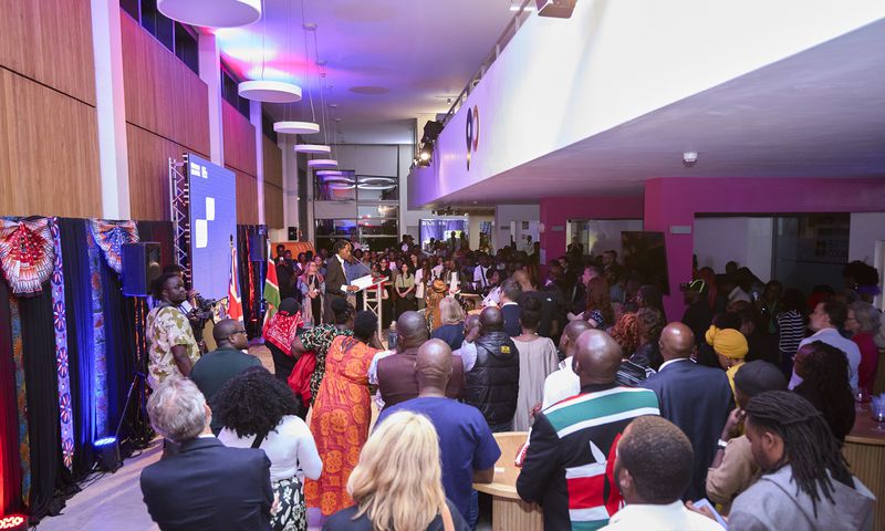 Invited guests watch a performance by Kenyan thespian Ngartia at the launch of the UK/Kenya Season 2025 in Nairobi on May 2, 2025
