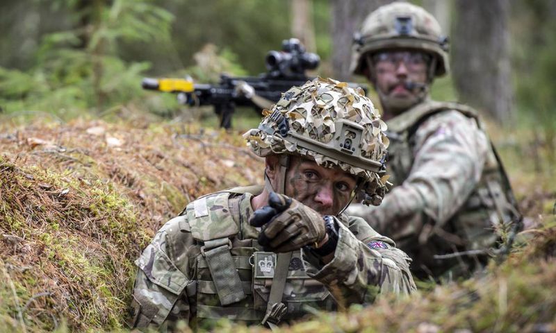 British military troops during an exercise