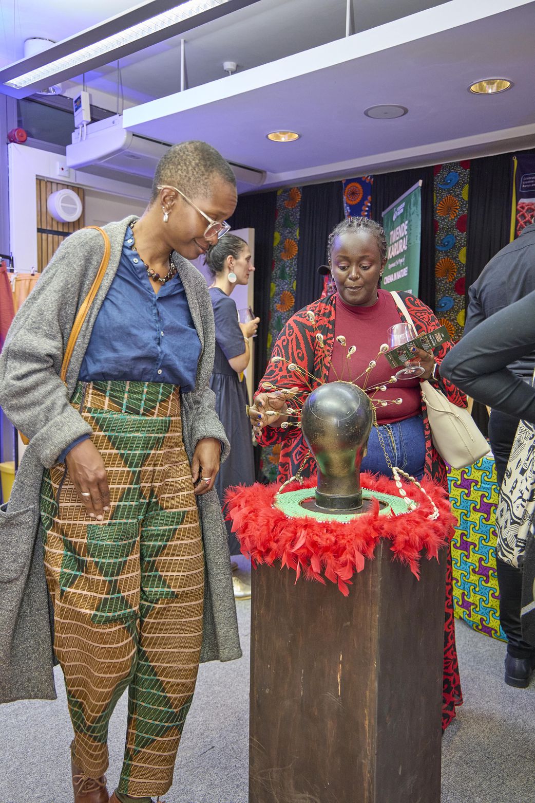 Guests view artisanal crafts displayed at the launch of the UK/Kenya Season 2025 in Nairobi