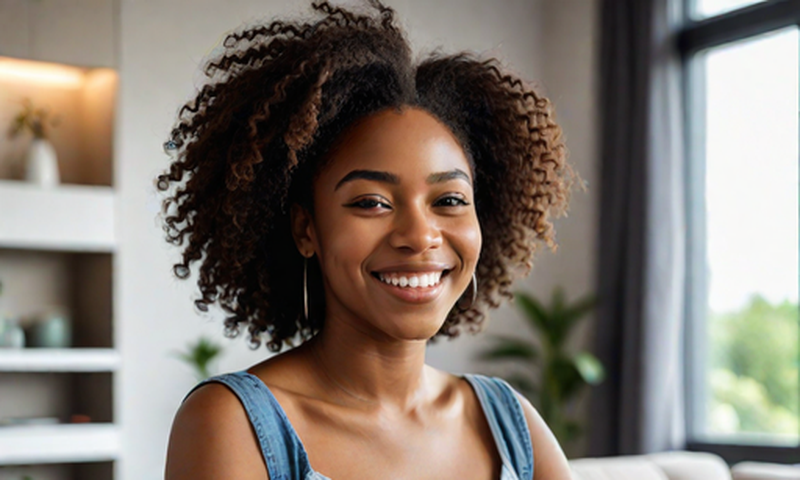 An AI-generated image of a lady smiling