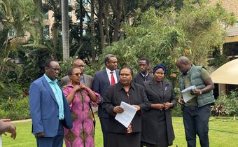 The family of the late powerful Provincial Commissioner Isaiah Kiplangat Cheluget addressing the press on Saturday, May 10