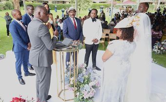 Kevin Muasya with his wife Sharon Nthoki on their wedding day