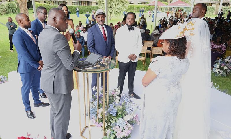 Kevin Muasya with his wife Sharon Nthoki on their wedding day