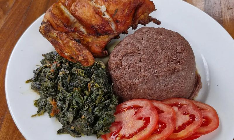 Ugali and chicken