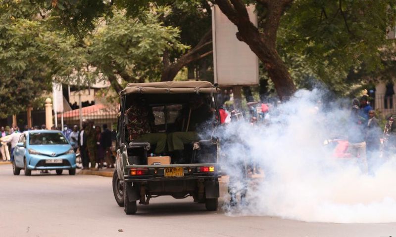 Police have hurled teargas canisters at youths and activists who took to the streets of Nairobi’s Central Business District (CBD) on Thursday, June 12, 2025.