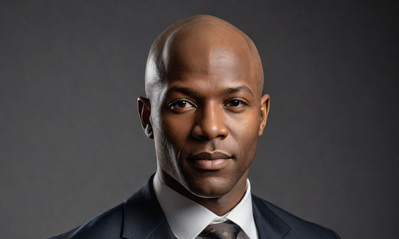 A bald black man