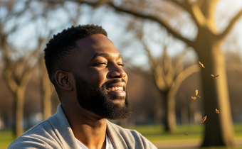An AI-generated image of a man smiling
