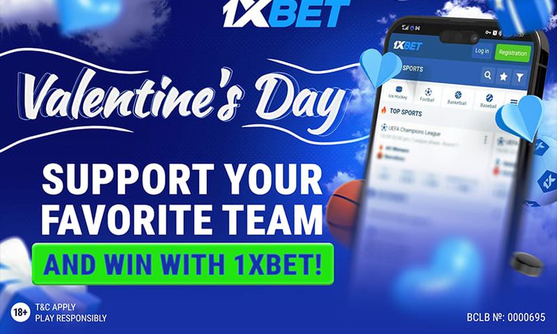 Valentine's Day: support your favourite team and win with 1xBet!
