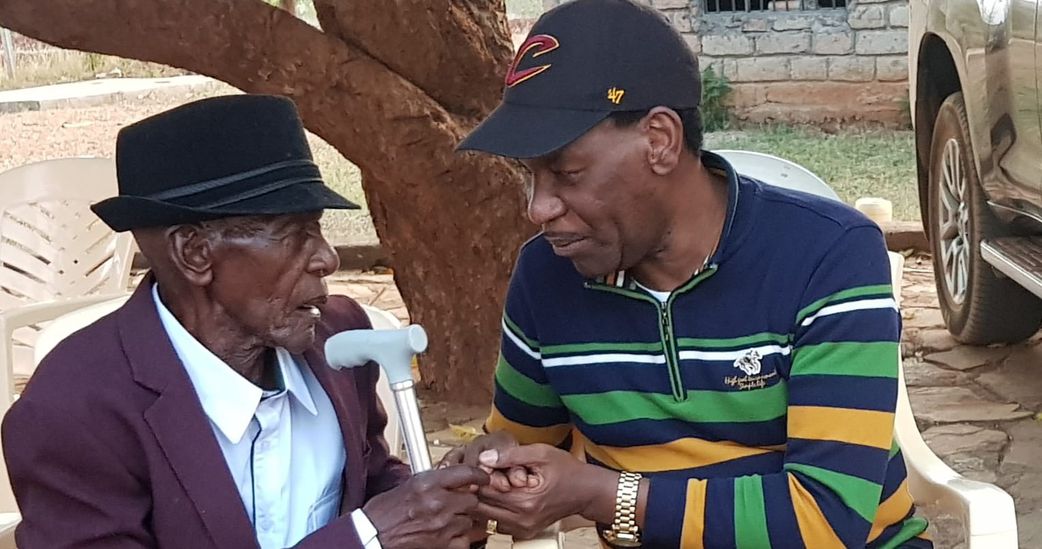 File image of MCSK CEO Ezekiel Mutua with his father who passed on last year