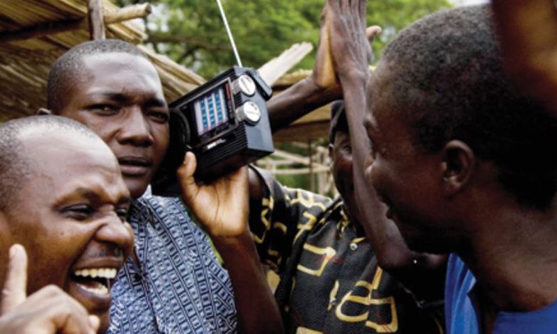 People listening to radio