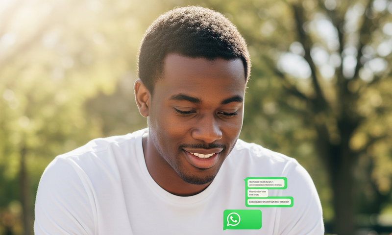 An AI-generated image of a man using WhatsApp