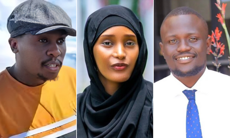 A collage of Osama Otero, Hanifa Adan and Dr Austin Japrado