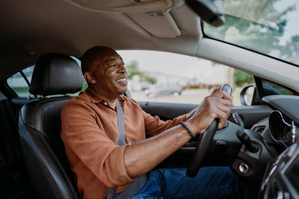 A person driving a car
