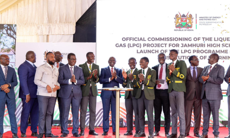 President Ruto during the launch of Liquefied Petroleum Gas (LPG) initiative