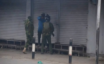 A screengrab of the man shot by police in Nairobi  during protests demanding justice for Albert Ojwang