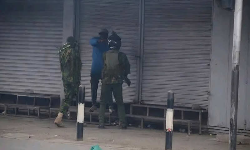 A screengrab of the man shot by police in Nairobi  during protests demanding justice for Albert Ojwang