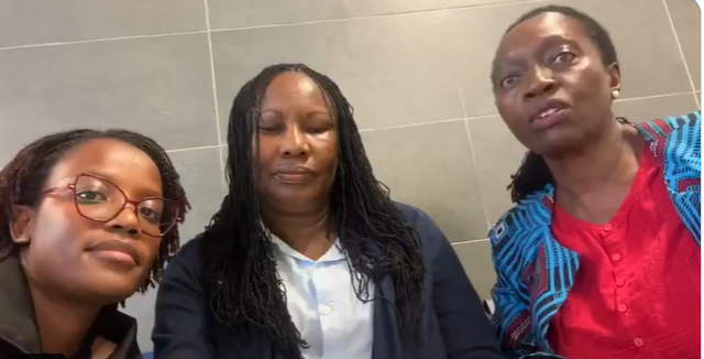 PLP leader Martha Karua, lawyers Lynn Ngugi and Gloria Kimaniat the Julius Nyerere airport on May 18, 2025