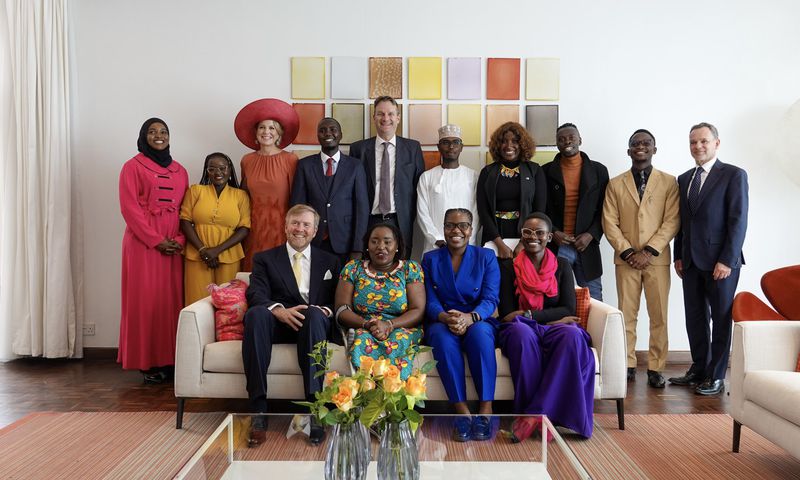 Shakira Wafula takes photo with the Dutchers of Netherlands in State House Nairobi on March 18, 2025